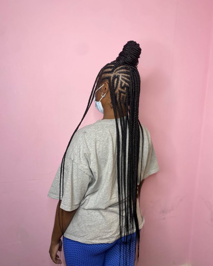 long feed in braids