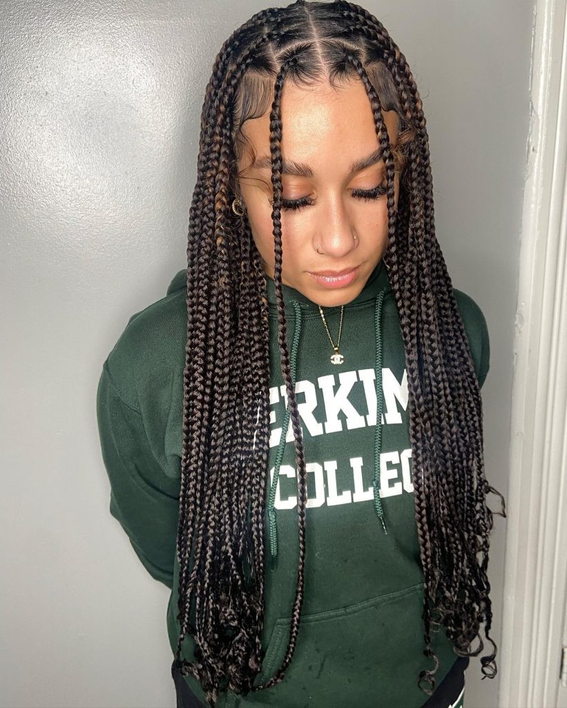 Medium box braids