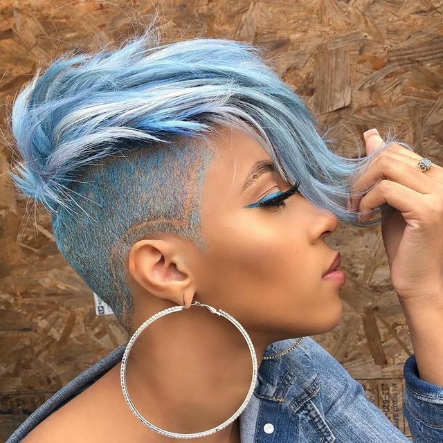 short blue hair